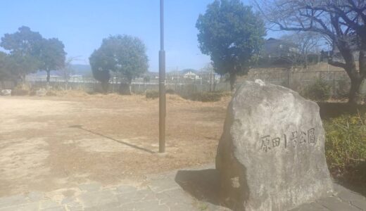 ３月１日（日）　自治会役員有志で原田１号公園およびその横の国道歩道の仮払いを行いました。